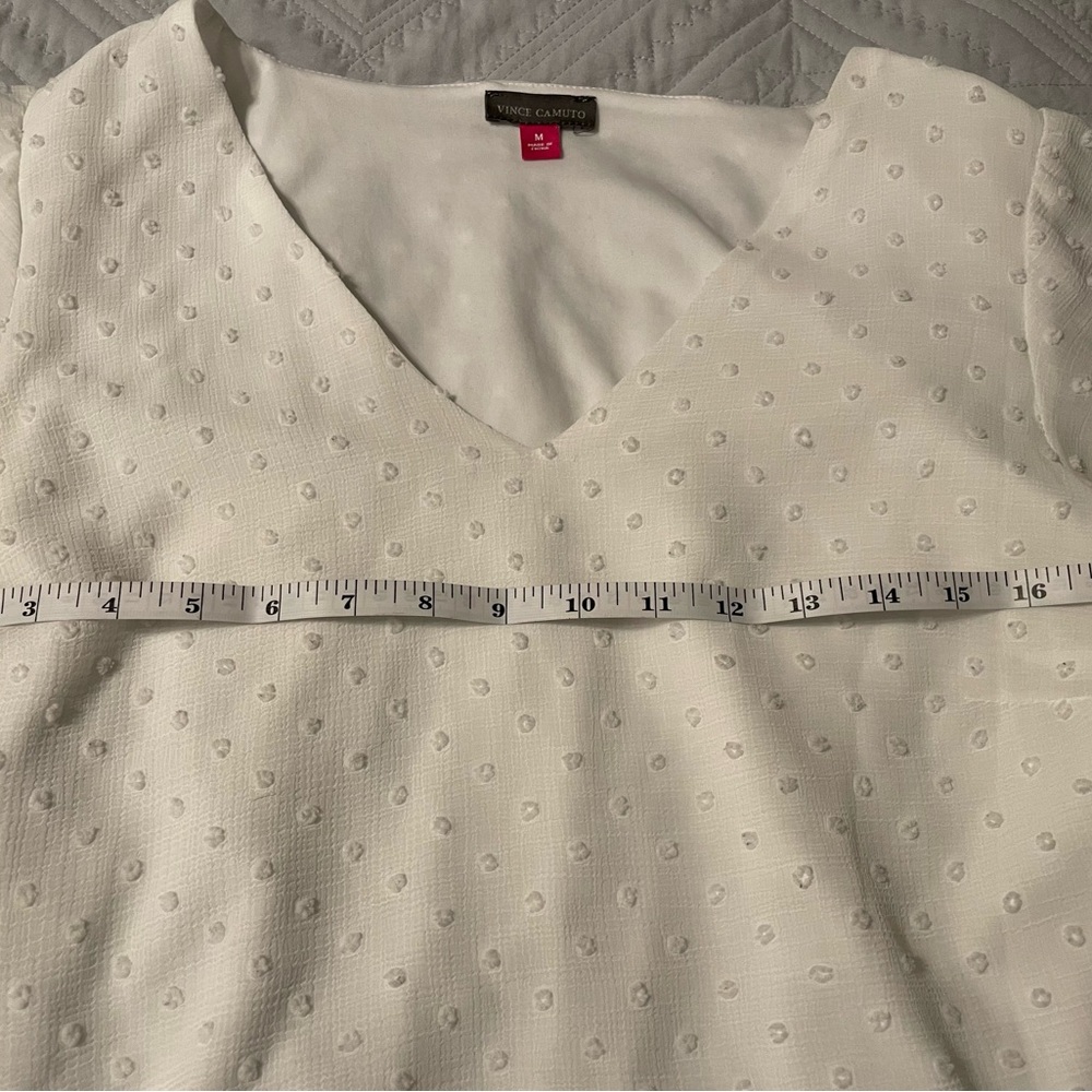 Bundle  of 3 Vince Camuto Blue, Red, and White V-Neck Blouses - Picture 12 of 15